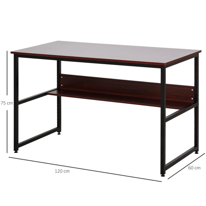 Adjustable Home Office Computer Desk - Study and Writing Workstation with Storage Shelf and Metal Frame - Ideal for Laptop Users with Space-Saving Needs