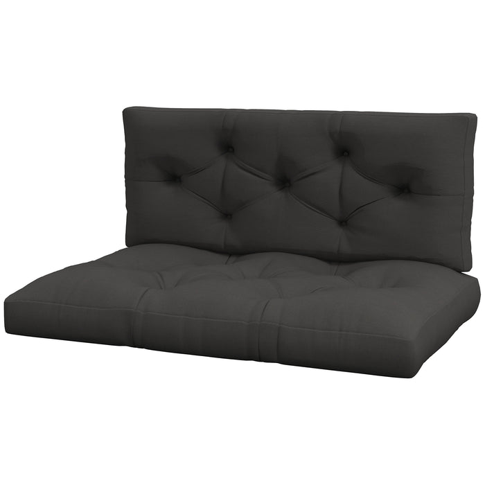 4-Piece Pallet Seat and Back Cushion Set - Comfortable Charcoal Grey Pillows for Patio Chairs - Ideal for Indoor and Outdoor Seating Enhancement