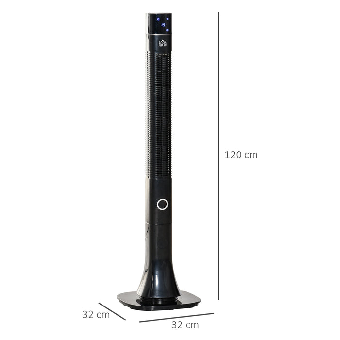 Anion 47" Tower Fan - Oscillating Cooling Device with 3 Speed Settings, 12-Hour Timer & LED Display - Ideal for Bedroom Comfort & Convenience with Remote Control