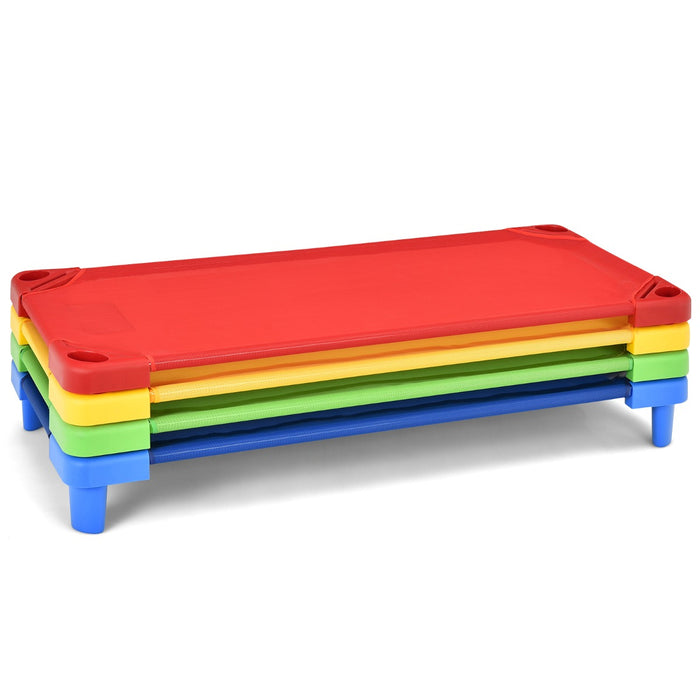 Stackable Kids Nap Cot - Easy Lift Corner Design for Convenient Storage - Ideal Sleep Solution for Daycare and Preschool Children