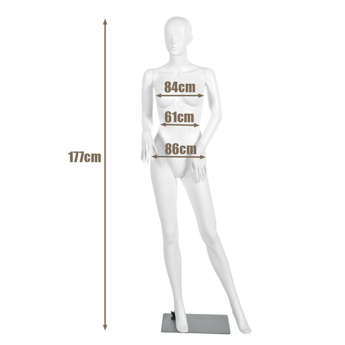 Undisclosed Brand - 177cm Full Body Female Mannequin with Metal Base - Ideal Display Solution for Clothing Stores and Fashion Designers