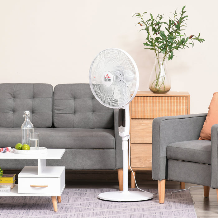 Pedestal Stand Fan with LED Display - 54" Adjustable Oscillating Fan with 3 Speeds & Modes, 85° Range - Includes 3M Remote for Living Room Comfort