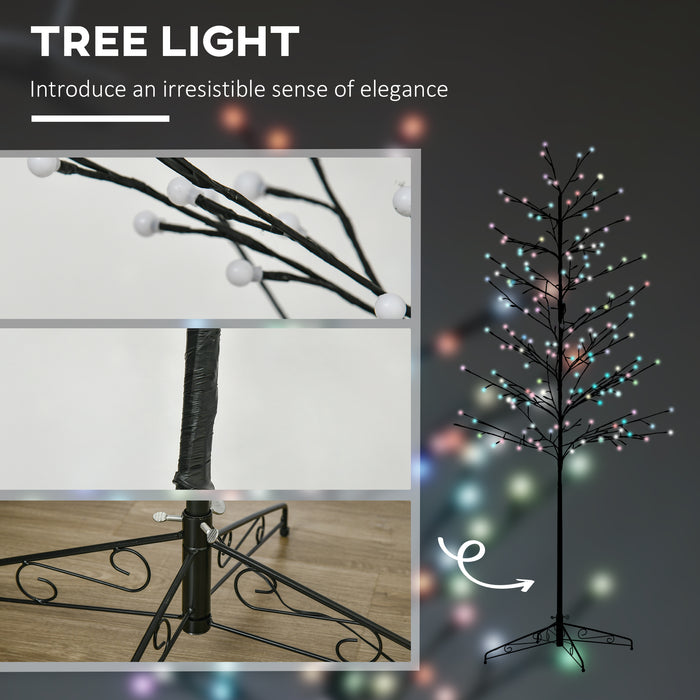 6ft Artificial Tree with 180 Colorful LED Lights - Perfect for Home Parties & Decorative Ambiance - Ideal for Indoor & Sheltered Outdoor Settings