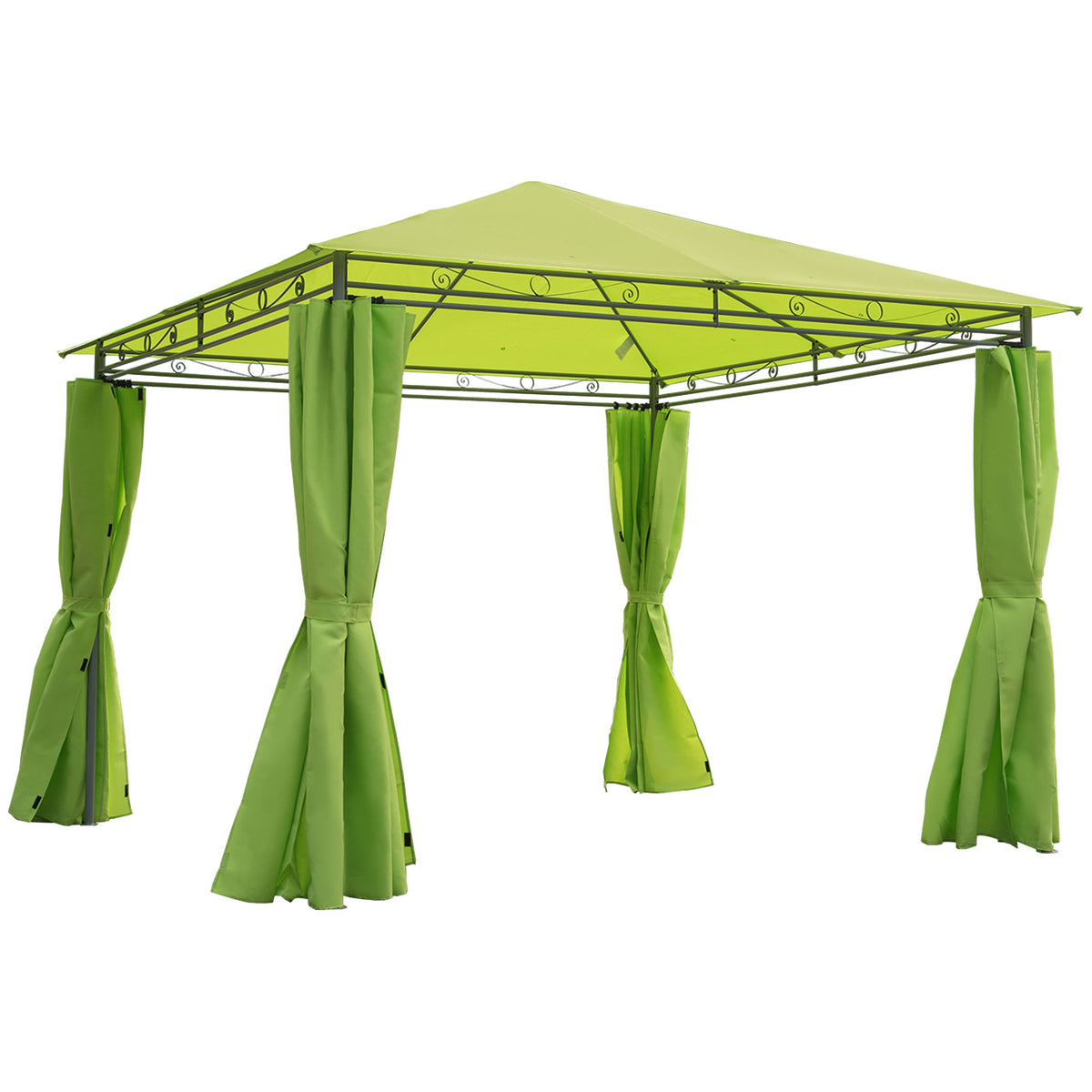 Lemon Green Metal Gazebo 3x3m - Elegant Garden Shelter — Shopsta Uk