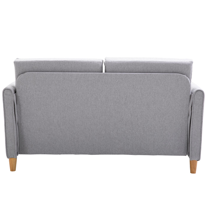 Compact Double Loveseat Sofa - Armrest-Enabled Living Room Furniture in Blue - Ideal for Cozy Intimate Spaces