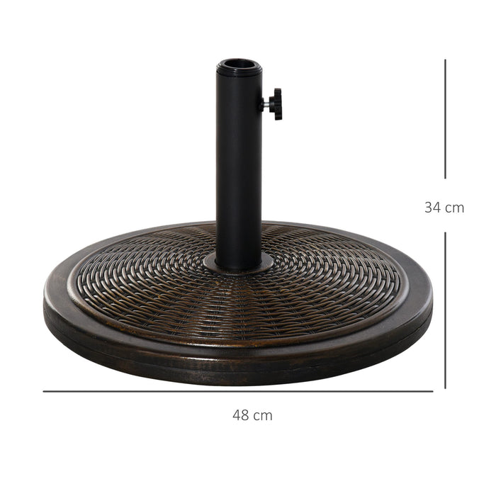 Heavy-Duty Offset Patio Umbrella Base - Cantilever Parasol Stand with Cement Weight, Universal Fit for 35mm/38mm/48mm Poles - Secure & Stable Outdoor Shade Solution