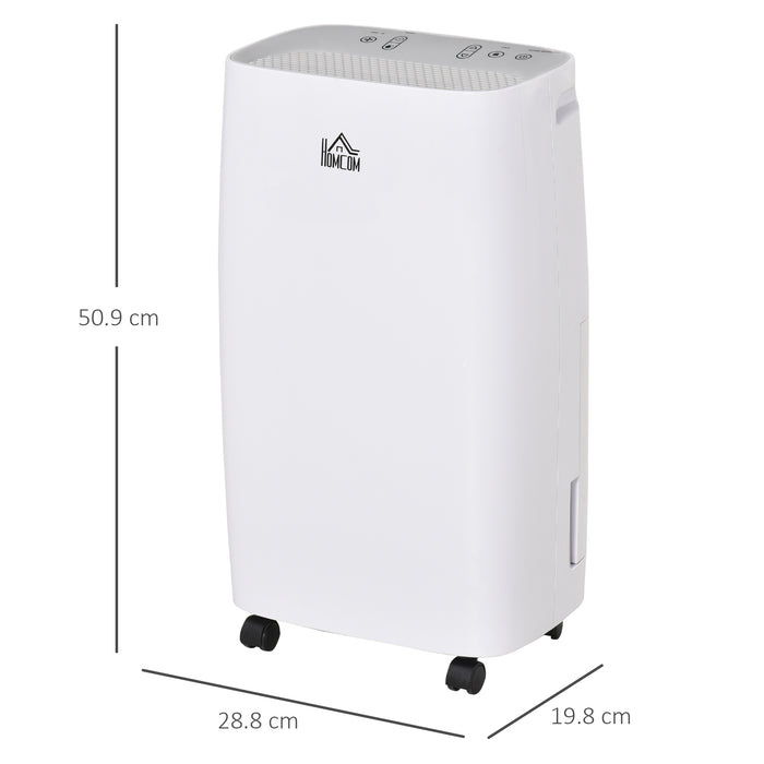 12L/Day Home Dehumidifier with Digital Humidity Display - 2500ml Capacity, 24-Hour Timer, Dual Speed Control, Portable on Wheels - Ideal for Damp Spaces and Moisture Removal