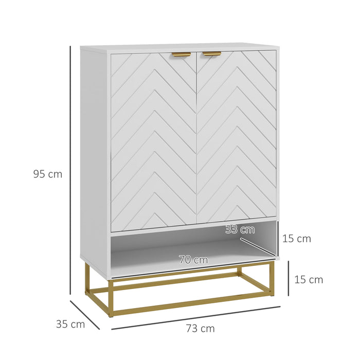 Modern Shoe Storage Cabinet with Open Shelf - Adjustable Racks & 6 Vents, Holds 12 Pairs - Ideal for Home Organization and Clutter Reduction