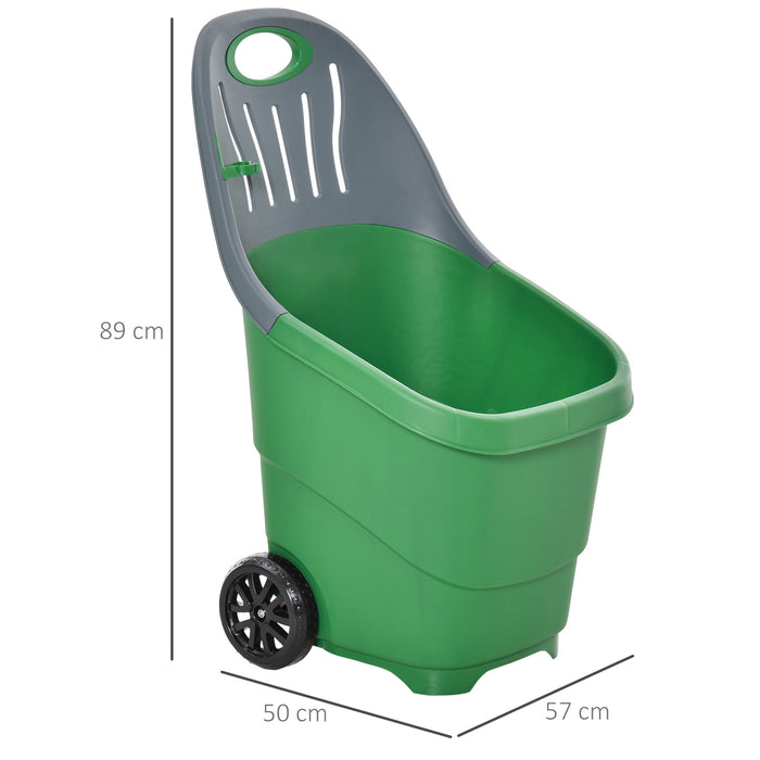 Garden Cart Barrow with Handle - Multipurpose Lightweight Wheelbarrow for Snow & Leaves, 60L Capacity with Broomstick Clip - Ideal for Outdoor Cleaning & Yard Maintenance