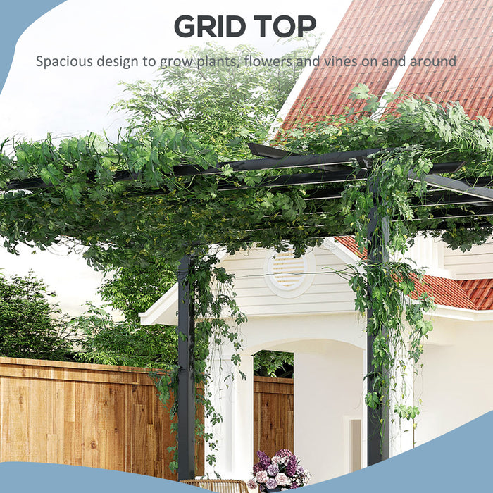 Metal Pergola Gazebo - 3x3 Meter Size for Grape Trellis and Climbing Plants - Durable Sun Shelter and Garden Arbor