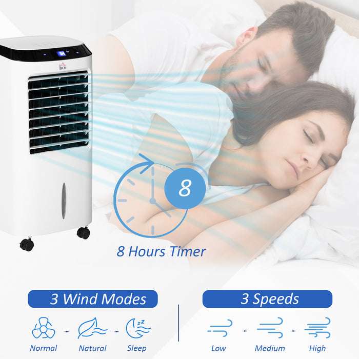 Evaporative Anion Ice Cooling Fan - Portable Air Cooler with Water Conditioner & Humidifier Features - Ideal for Home Bedroom Comfort with Remote Control and Timer