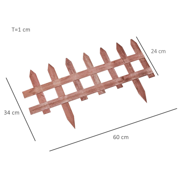 Wooden Garden Fence Kit - 12 Pieces of 60cm Eco-Friendly Barrier - Ideal for Decorative Edging and Landscaping