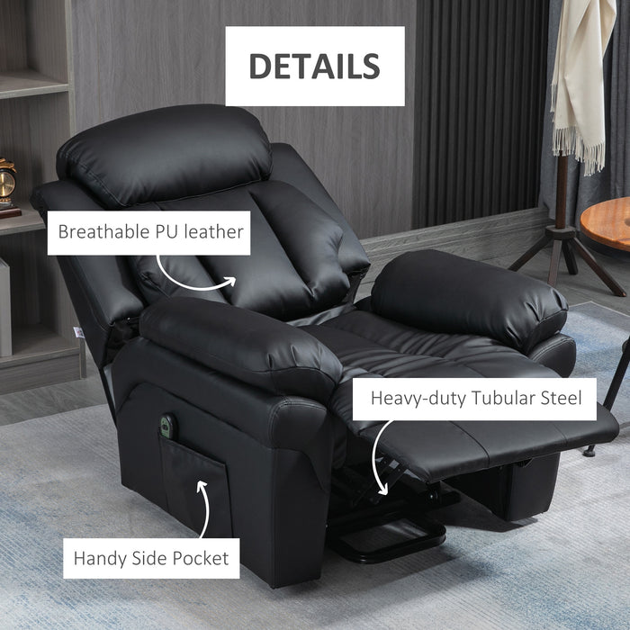 Extra Padded Electric Power Lift Recliner - PU Leather Sofa with Stand Assistance and Remote Control - Ideal Comfort Aid for Elderly and Mobility-Impaired Users