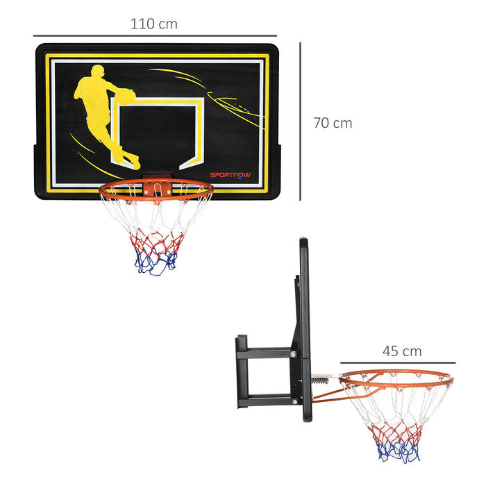 Wall-Mounted Mini Basketball System - Hoop with Backboard for Indoor & Outdoor Use - Perfect for Kids and Family Fun