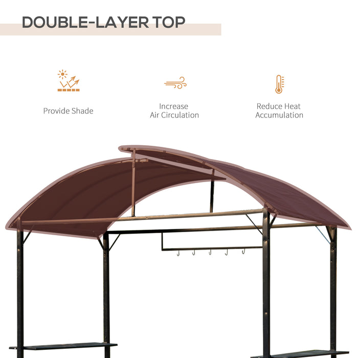 Metal Gazebo Marquee in Coffee Brown - Durable Outdoor Shelter for Events - Ideal for Garden Parties and Social Gatherings