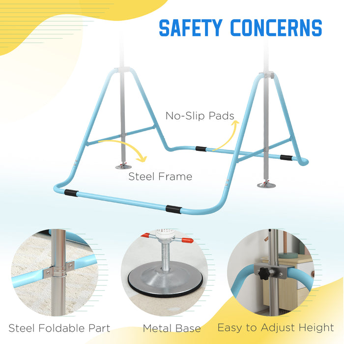 Foldable Children’s Gymnastics Bar with Adjustable Height - Sturdy Horizontal Bar for Home - Perfect for Young Gymnasts and Beginners