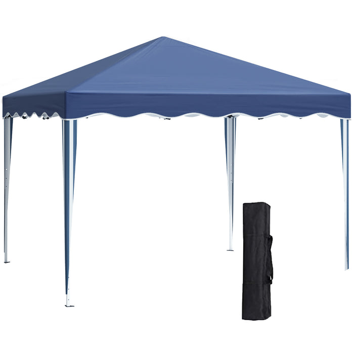 Pop Up Gazebo Canopy 3x3m - Foldable Blue Tent with Adjustable Height and Wave Edge Design - Ideal for Garden Parties & Outdoor Events