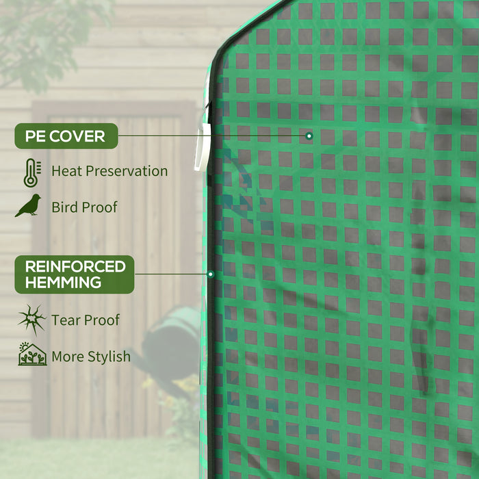 Walk-in Greenhouse PE Replacement Cover with Roll-Up Door - 140 x 143 x 190cm, Green with Windows - Ideal for Plant Protection & Extended Growing Season