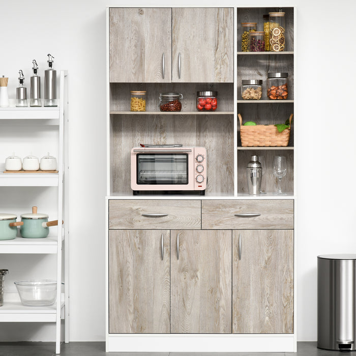 Storage Cabinet with Counter Top and Adjustable Shelves - Elegant Sideboard Unit with Drawers - Ideal for Dining Room and Living Room Organization