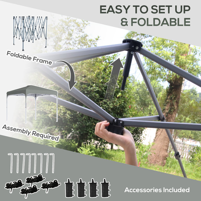 Foldable 3x3m Pop-Up Gazebo - Outdoor Canopy Tent with Wheeled Carry Bag & Weight Bags - Ideal for Garden Patio Party, Dark Grey