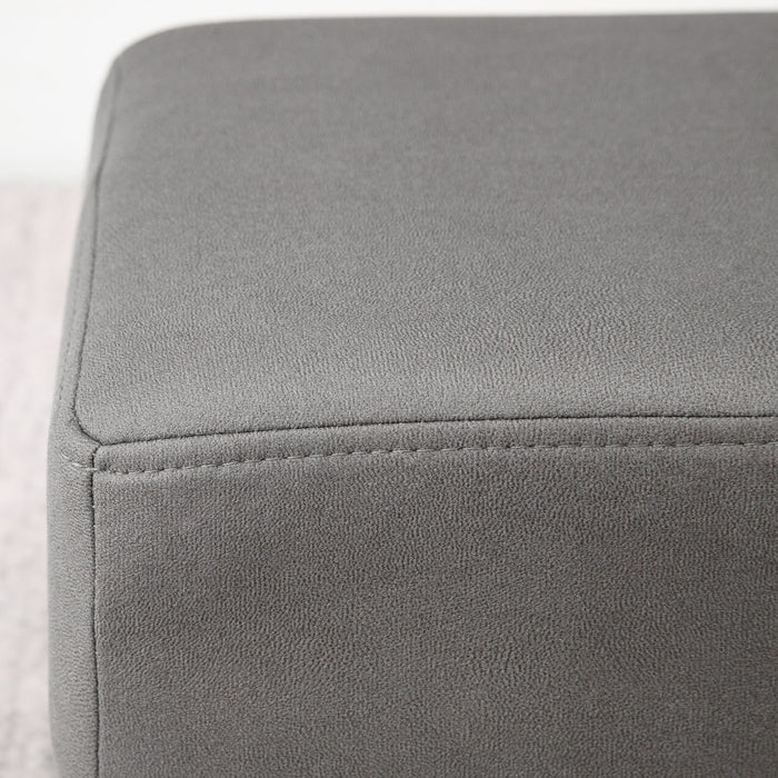 Compact Grey Footstool with Sturdy Legs - 40x30x24cm Perfect Foot Rest and Small Seat for Home or Office Use - Comfort Enhancing Accessory for Any Desk-bound Professional