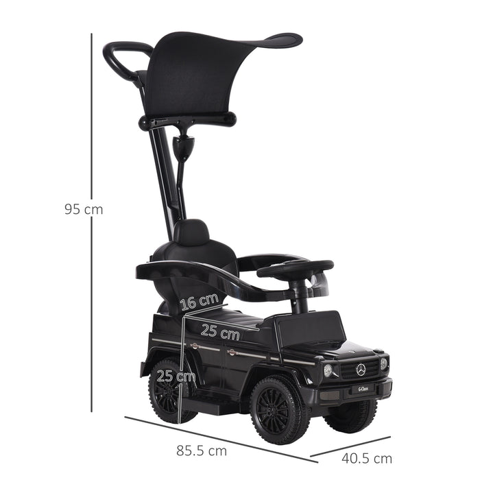 Mercedes-Benz G350 Ride-On Push Car - Toddler Foot-to-Floor Slider with Steering Wheel in Sleek Black - Perfect Stroller Alternative for Young Children