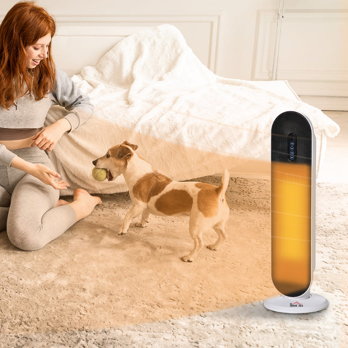 Ceramic Indoor Tower Space Heater with Oscillation - Remote Controlled, Timer & Safety Features, 1200W/2000W Power - Ideal for Home Heating & Safety Conscious Users