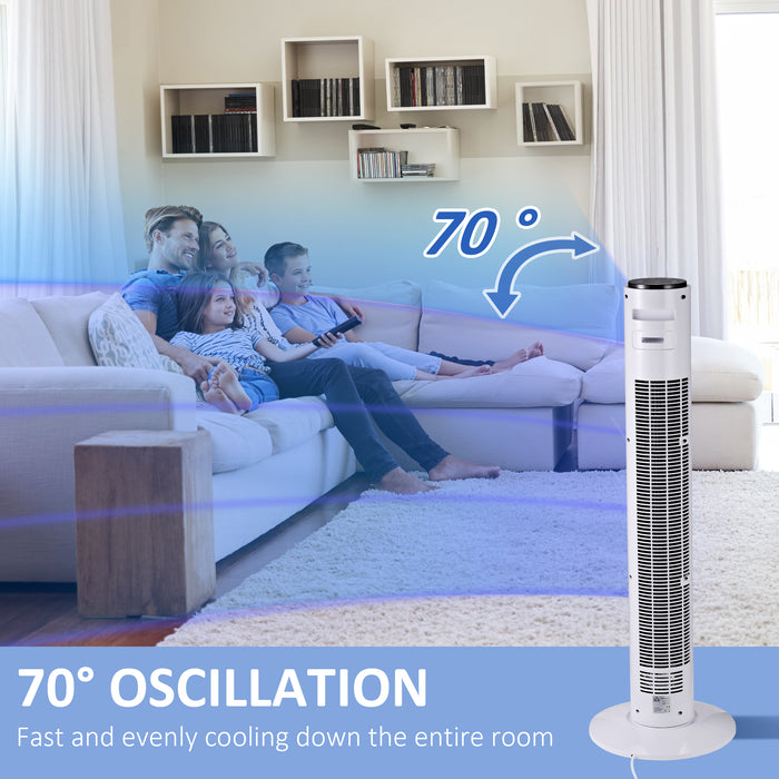 38'' Freestanding Tower Fan - 3-Speed Oscillating Cooling with LED Display & 12-Hour Timer - Perfect for Home or Office Use with 5M Remote Control