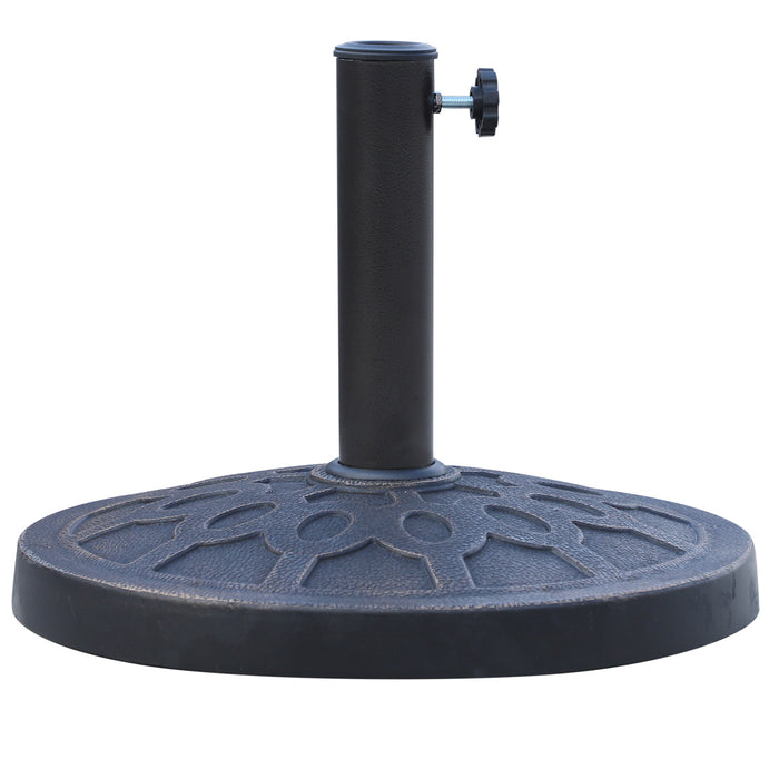 Resin Umbrella Stand - Heavy-Duty 13kg Garden Parasol Base, Fits 38mm & 48mm Poles, Bronze Tone - Outdoor Umbrella Holder for Patio Stability