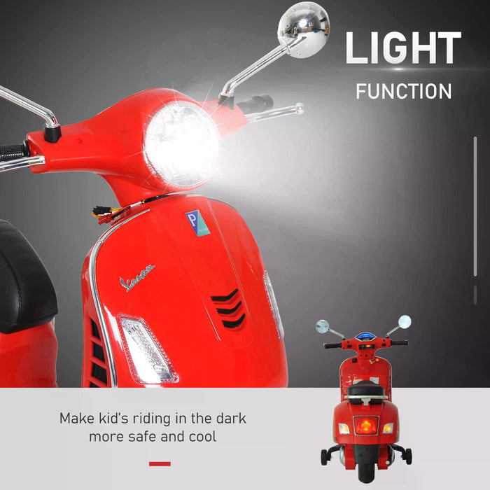 Kids Ride On Motorcycle with 6V Battery - LED Lights and Sleek Red Design - Perfect Electric Motorbike for Children's Outdoor Play