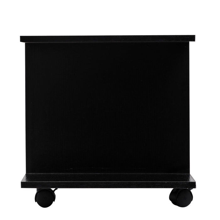 TV Stand with Multiple Shelves - Sleek Black Finish - Ideal Storage Solution for Entertainment Systems and Media Devices