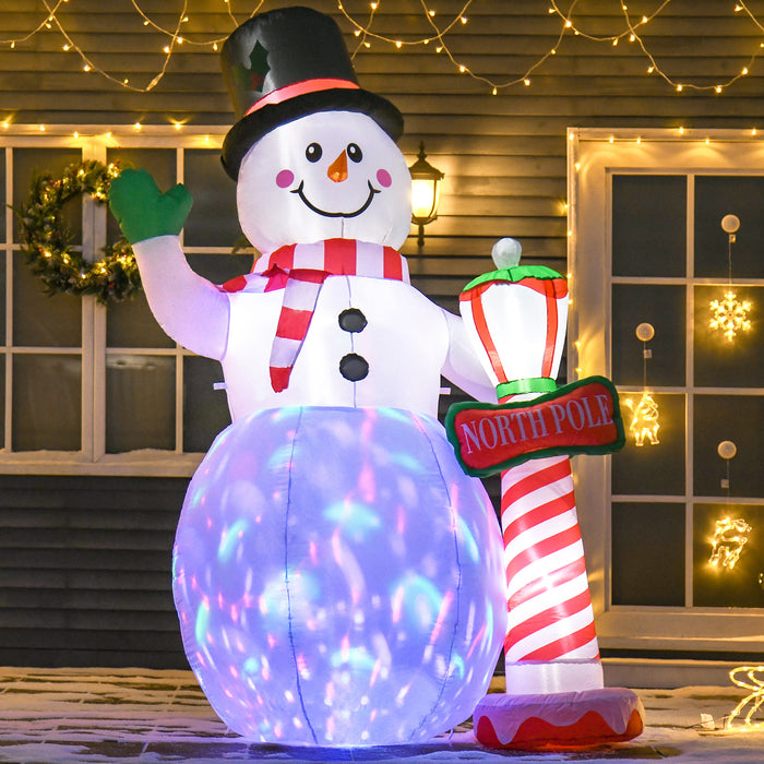 Inflatable Snowman with Street Lamp - 2.4m Festive Holiday Display, Illuminated for Home & Garden Decor - Ideal for Outdoor Parties and Lawn Ornaments