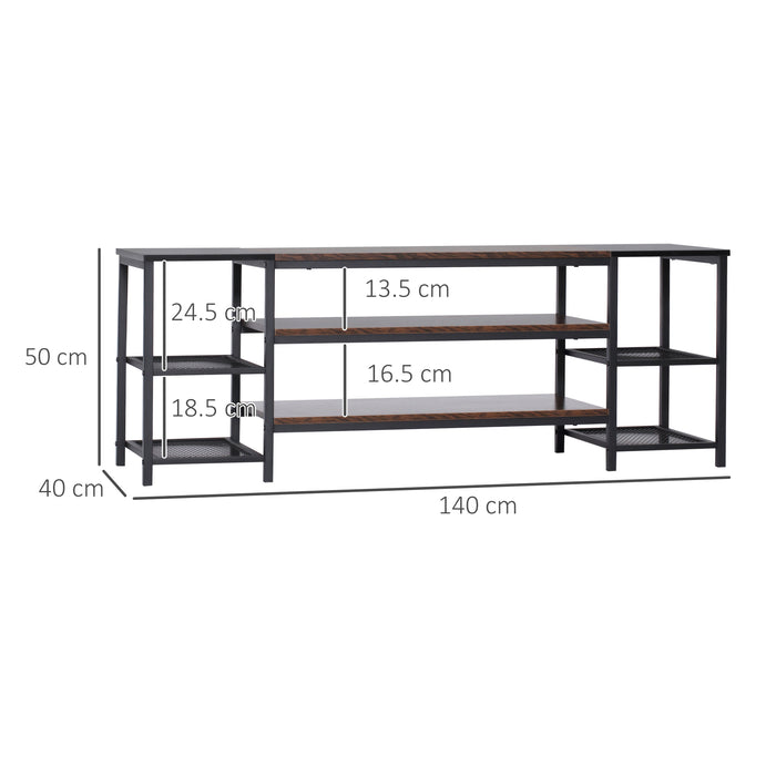 Industrial TV Stand for Up to 65" Screens - Storage Shelves and Sturdy Metal Frame Design - Ideal for Living Room Organization and Decor