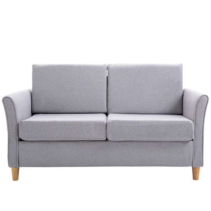 Compact Double Loveseat Sofa - Armrest-Enabled Living Room Furniture in Blue - Ideal for Cozy Intimate Spaces