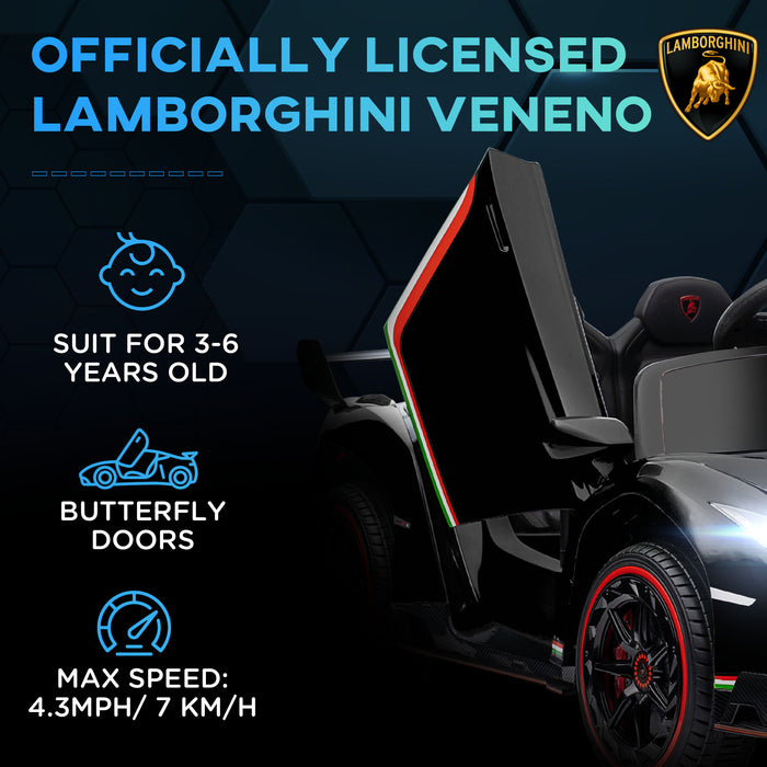 Lamborghini Veneno 12V Ride-On - Children's Electric Sports Car with Bluetooth and Remote - Portable Battery-Powered Toy Vehicle for Ages 3-6