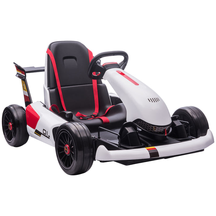 Adjustable Electric Go Kart for Kids - 12V Battery-Powered Ride-On with Reversible Steering, Two Speed Settings - Exciting Racing Adventure for Children