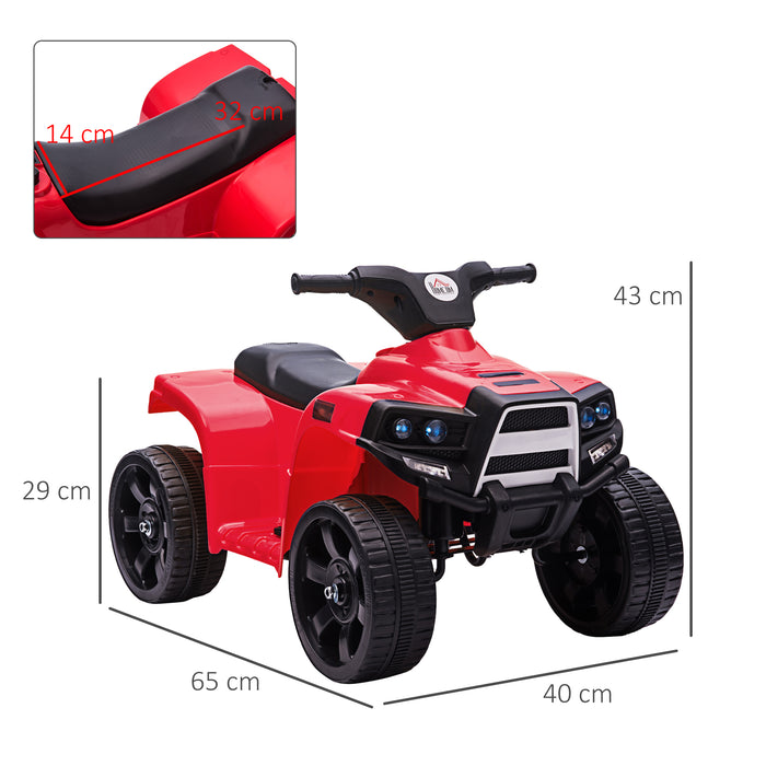 6V Electric Quad Bike for Kids - Toddler-Sized ATV with Headlights, Black & Red - Ideal Outdoor Ride-on Toy for Ages 18-36 Months