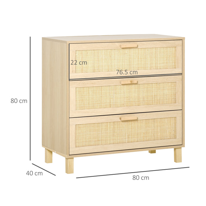 3-Drawer Organizer - Wooden Freestanding Storage Unit with Spacious Cabinets - Ideal for Home Decluttering & Organization