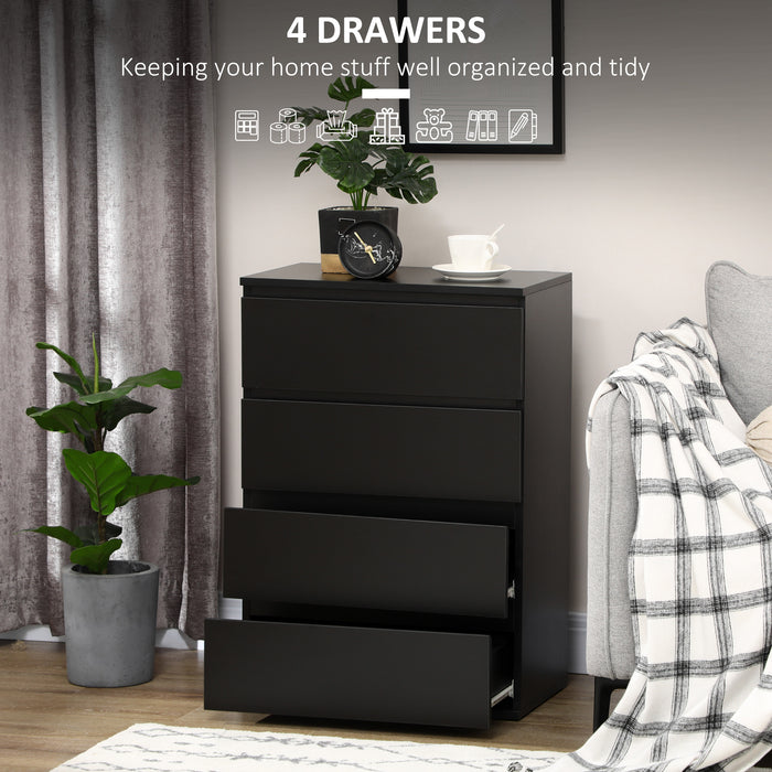 4-Drawer Modern Dresser - Sleek Storage Cabinet Unit - Bedroom Organization Solution