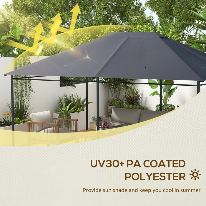 3 x 4m Gazebo Canopy Top - Durable Replacement Cover in Dark Grey - Ideal for Outdoor Shelter and Garden Enhancement