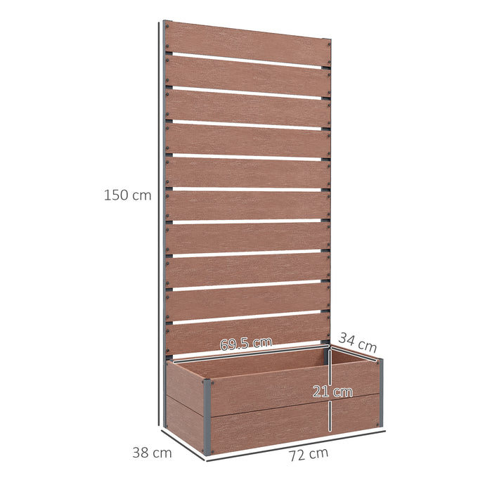 Premium Raised Garden Bed with Trellis - Freestanding Planter Box Perfect for Climbing Plants, Vines, and Flowers - Ideal for Outdoor, Patio Use with Drainage Gap, Light Brown, 72x38x150cm