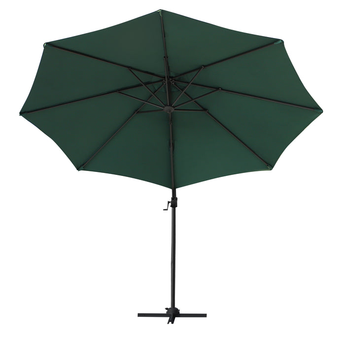 3M Patio Offset Roma Umbrella - Cantilever Hanging Sunshade with 360° Rotation and Cross Base - Ideal Outdoor Shelter for Gardens and Patios