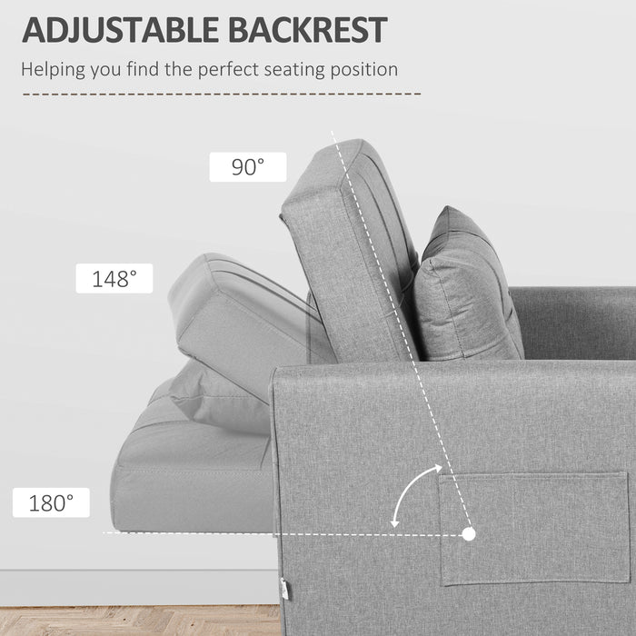 Convertible 3-In-1 Chair Bed - Pull Out Sleeper with Adjustable Backrest and Side Storage Pockets - Space-Saving Sofa Solution for Small Apartments