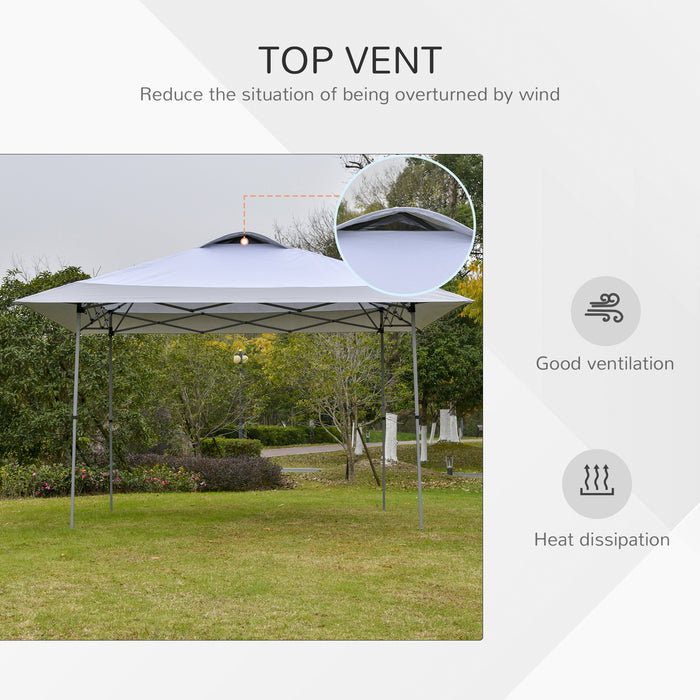 Pop-Up Canopy Gazebo - 4x4m with Roller Bag & Adjustable Steel Legs for Outdoor Events - Ideal for Parties & Gatherings, Weather-Resistant White Cover