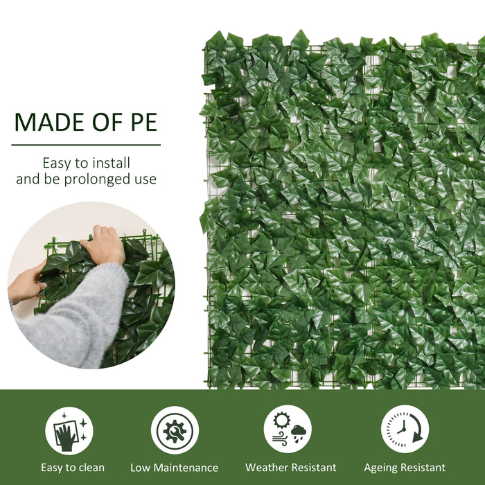 Artificial Leaf Hedge Screen - 3-Meter Long by 1-Meter Tall Decorative Faux Hedging - Enhances Privacy for Gardens, Outdoor Spaces, and Indoor Ambiance