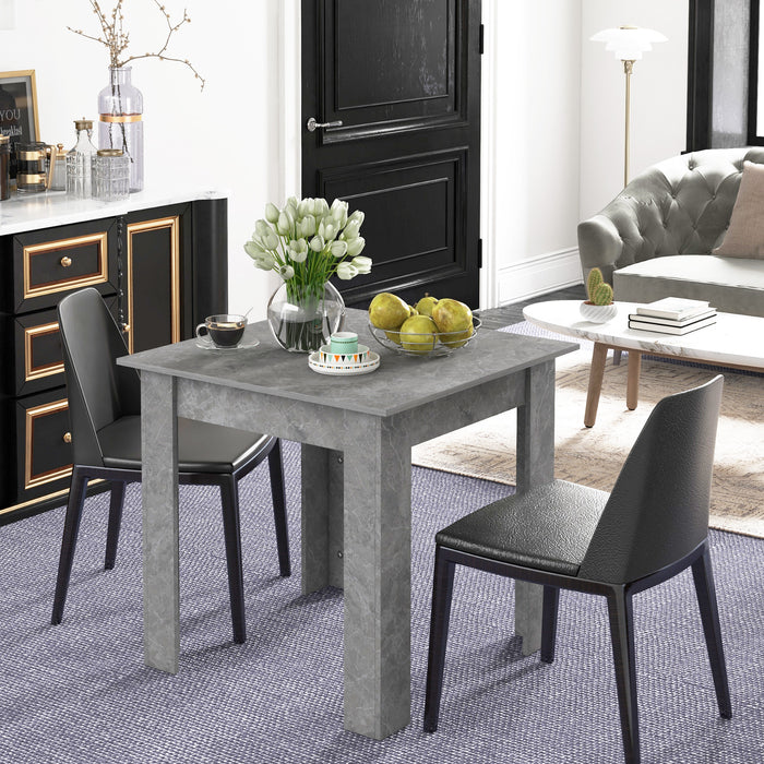 Modern Square Dining Table with Faux Cement Finish - Stylish Space-Saving Furniture for Dining Rooms - Ideal for Small Spaces and Cozy Dinners