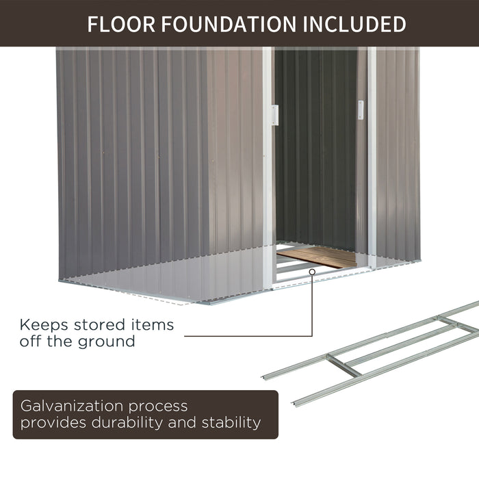 Lockable 7ft x 4ft Steel Garden Shed - Metal Storage with Air Vents, Apex Roof - Secure Outdoor Tool Organization Solution