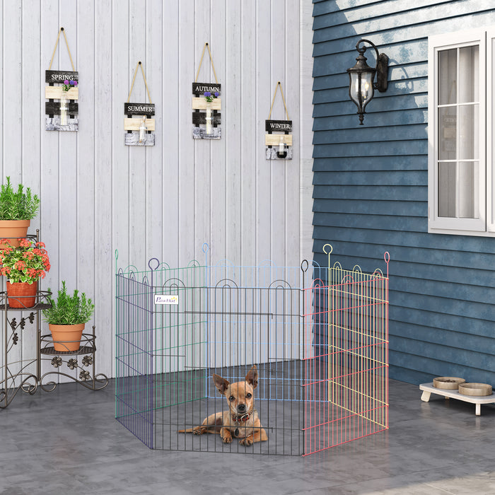 Pet Playpen Hexagon Enclosure - Durable Metal Dog and Puppy Crate with Exercise Fence and Door - Ideal for Indoor & Outdoor Pet Safety