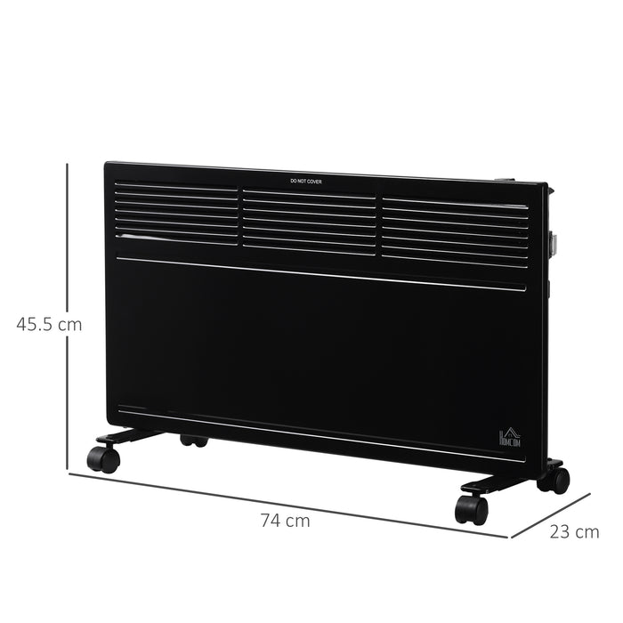 Convector 2000W Electric Radiator Heater - Freestanding/Wall-Mounted, 2 Heat Settings, Adjustable Thermostat - Portable Home Heating with Safety Cut-Off Feature