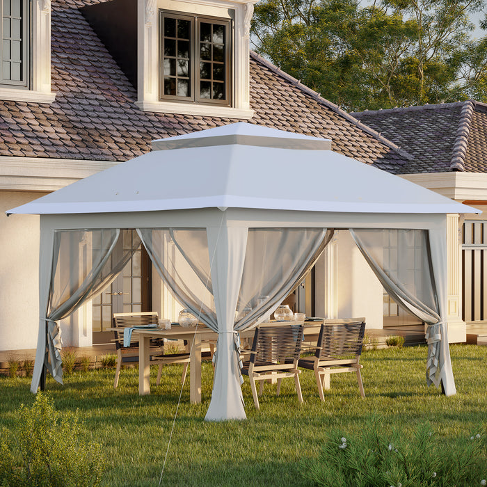 Easy-Up Folding Event Shelter - Portable Pop-up Canopy Tent with Sun Protection and Steel Frame - Includes Roller Bag for Convenience, Perfect for Parties and Outdoor Gatherings